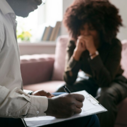 Woman Talking to a Therapist